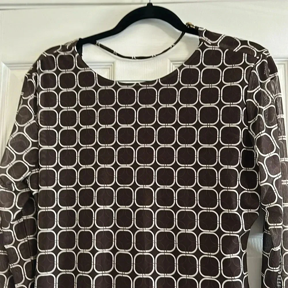 Riley Hubatka x Peppermayo Brown Long Sleeve dress w/ adjustable Back Straps 18 - Picture 2 of 4